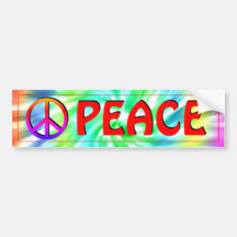 Peace Sign Tie-Dye Bumper Sticker