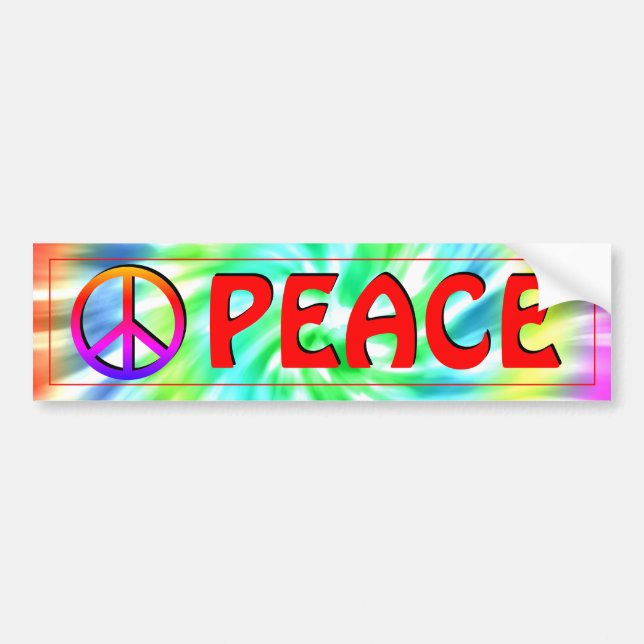 Peace Sign Tie-Dye Bumper Sticker Autoaufkleber (Vorne)