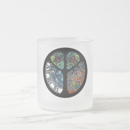 Peace Sign Tree Owl farbenfrohe Gestaltung Mattglastasse