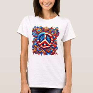 Peace Sign-USA-4. Juli-Groovy T-Shirt