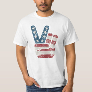 Peace Sign USA Vintager T - Shirt