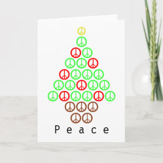 Peace Sign Weihnachtsbaum Feiertagskarte