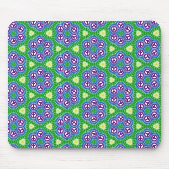 Peace Sign White Customizable Mouse Mat Pad Mousepad (Vorne)