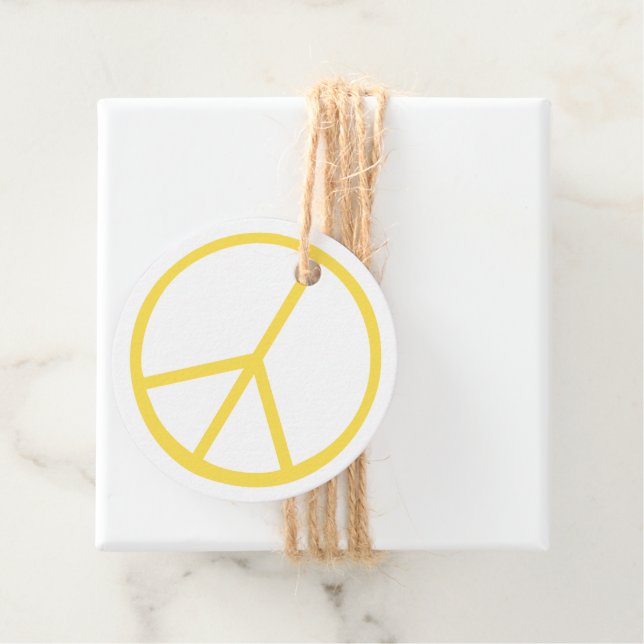 Peace Sign Yellow Groovy Colorful Fun Geschenkanhänger (Beispiel)