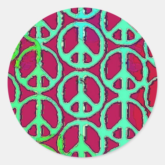 Peace signs envelope stickers (Devant)