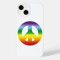Peace Signs Regenbogen in Summer Colors on White
