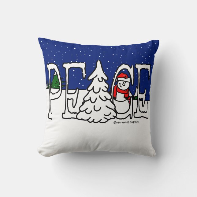 Peace Snowman Kissen (Vorderseite)