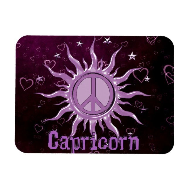 Peace Sun Capricorn Magnet (Horizontal)