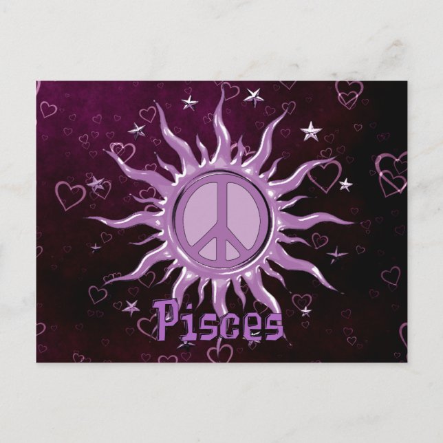 Peace Sun Pisces Postkarte (Vorderseite)
