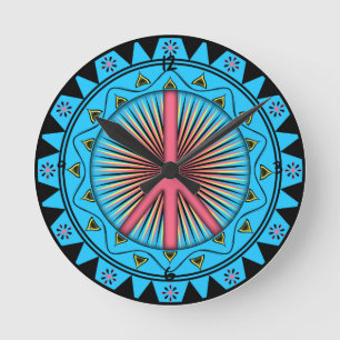 Peace Sun Round Clock Runde Wanduhr