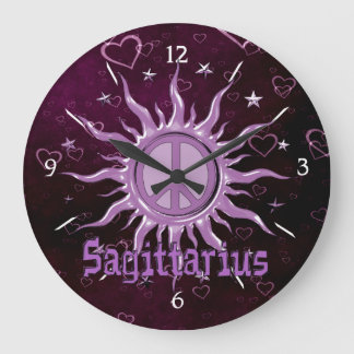 Peace Sun Sagittarius Große Wanduhr