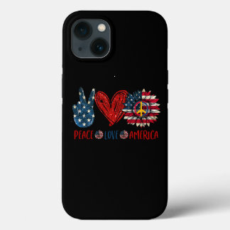 Peace Sunflower Liebe American Flag 4. Juli Pat Case-Mate iPhone Hülle