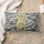 Peace & Sunflower Pillow w/ Yellow Gingham Lendenkissen<br><div class="desc">Stylish way to bring good vibes into your space. Grey and yellow is nice pop for color in modern white spaces, the gingham back is a fun way to mix patterns and bring a youthful energy into a space. Looks great on bean bag chairs, a bed, or any space that...</div>
