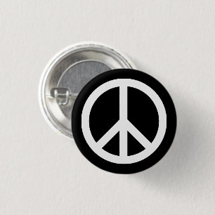 Peace symbol Anti War black white simple button