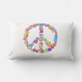 Peace Symbol Blume Power Farbiges Design Lendenkissen