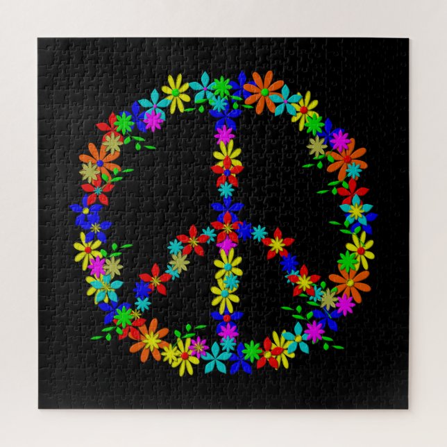 Peace Symbol Blume Power Jigsaw Puzzle (Vertikal)