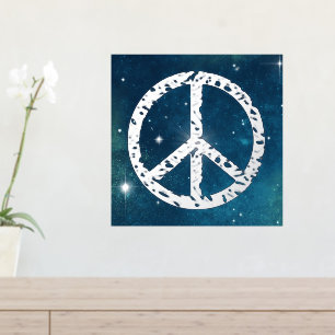 Peace symbol - flower power waves 1 foliendrucke