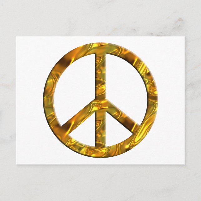 PEACE-Symbol - GOLD Postkarte (Vorderseite)
