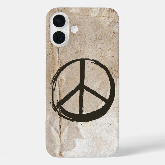 Peace Symbol Hippie Liebe 1960er Sign Mud Soiled iPhone 16 Plus Hülle (Rückseite)