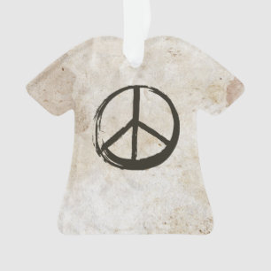 Peace Symbol Hippie Liebe 1960er Sign Mud Soiled Ornament