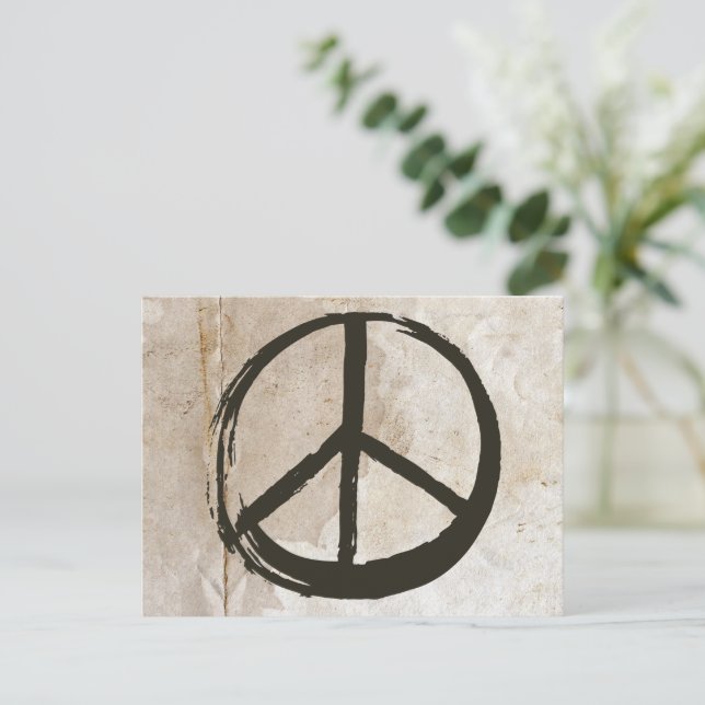 Peace Symbol Hippie Liebe Anti-War Sign Mud Rubble Postkarte (Stehend Vorderseite)