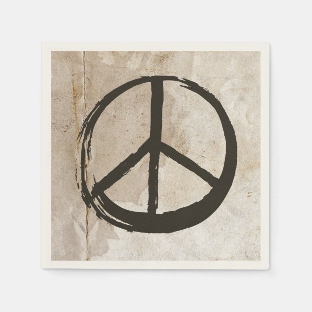 Peace Symbol Hippie Liebe Anti-War-Signalton-Mud v Serviette (Vorderseite)