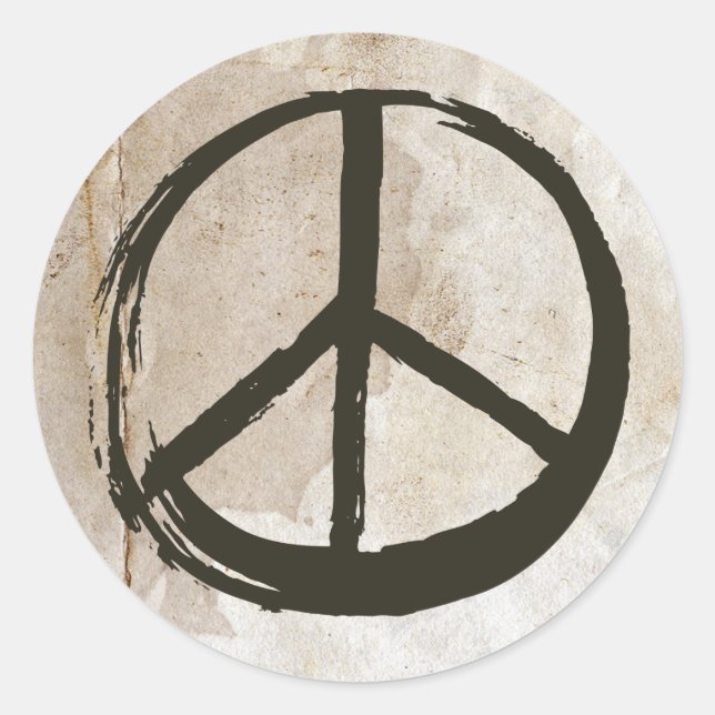 Peace Symbol Hippie Liebe Mud Soiled No War Runder Aufkleber (Vorderseite)