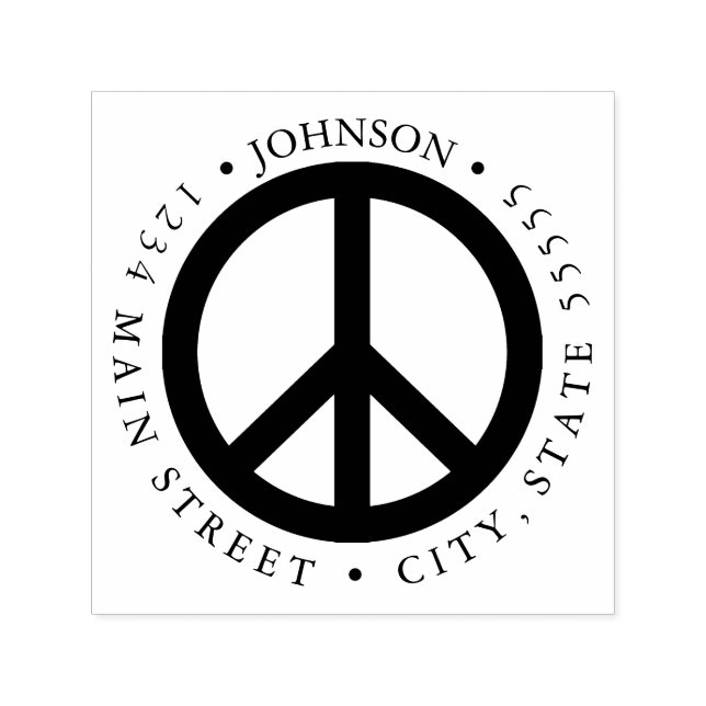Peace Symbol Hippie Meditation Rückgabezeichen Permastempel (Design)