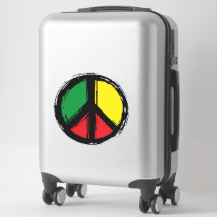 Peace Symbol mit Reaggafarben Aufkleber