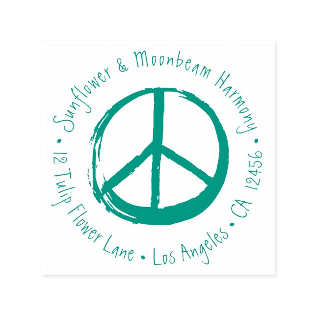 Peace Symbol No War Hippie Liebe 1960s Zeichen Permastempel (Design)