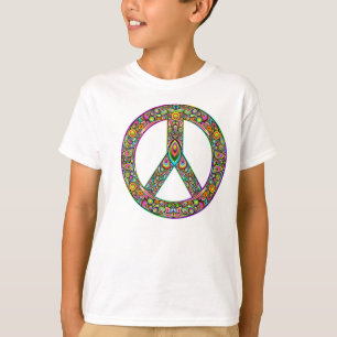 Peace Symbol Psychedelic Art Design T - Shirt