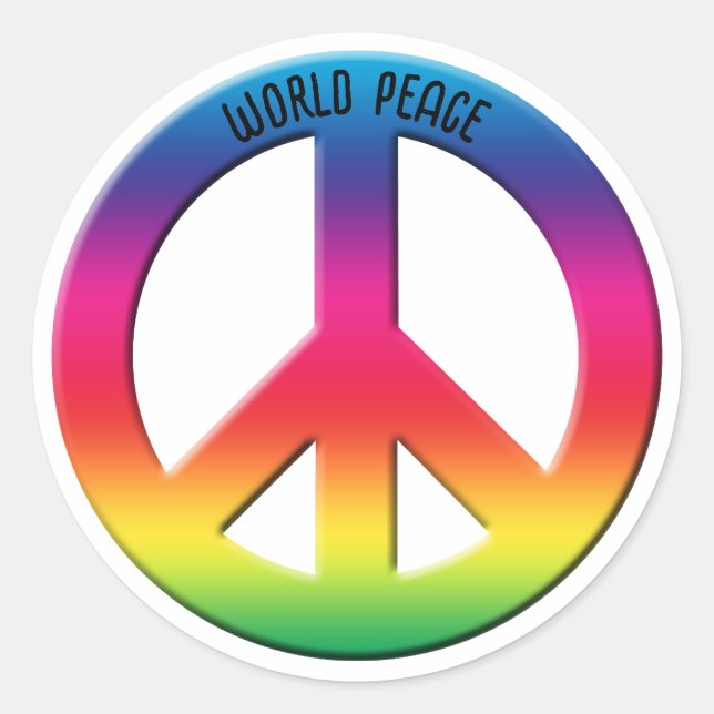 Peace Symbol Rainbow Spectrum, Power des Friedens Runder Aufkleber (Vorderseite)
