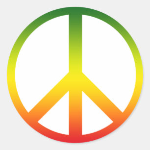 Peace Symbol Rasta Runder Aufkleber
