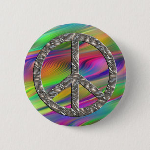 PEACE-Symbol - SILVER Button