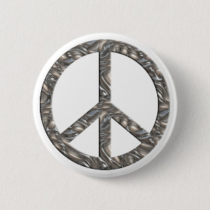 PEACE-Symbol - SILVER Button