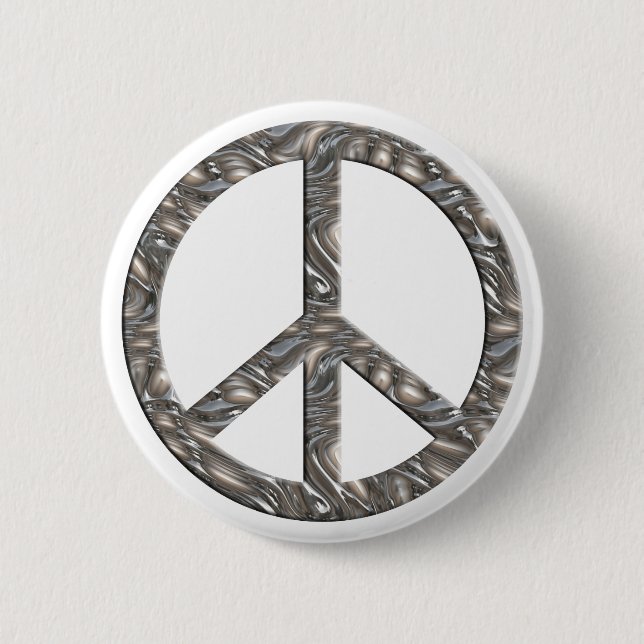 PEACE-Symbol - SILVER Button (Vorderseite)
