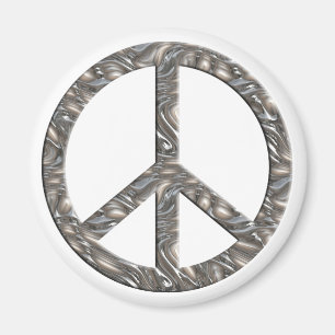 PEACE-Symbol - SILVER Magnet