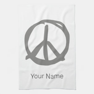 Peace Symbol Vintag Sign for Friedlich Hippie Geschirrtuch