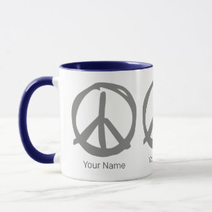 Peace Symbol Vintag Sign for Friedlich Hippie Tasse