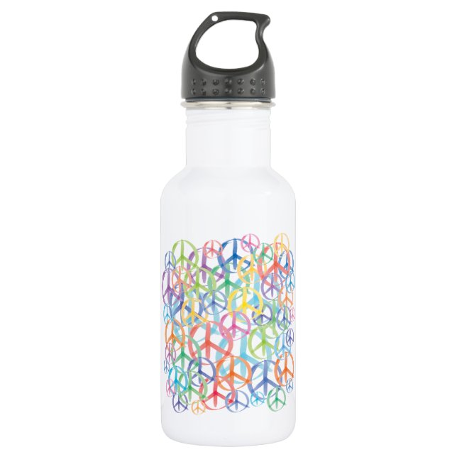 Peace Symbols Art Edelstahlflasche (Vorderseite)