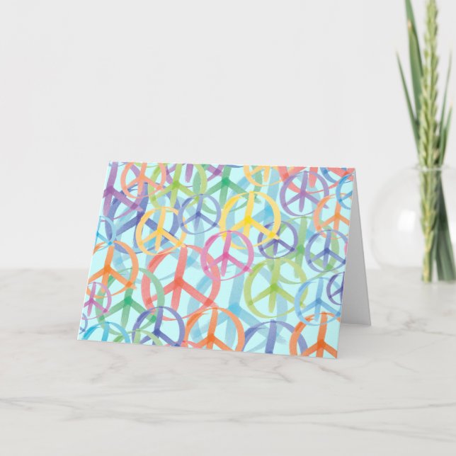 Peace Symbols Art Feiertagskarte (Vorderseite)