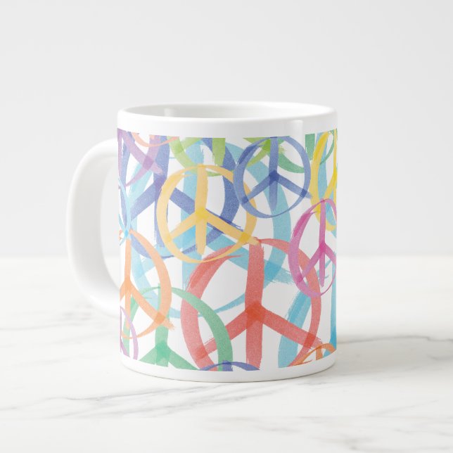 Peace Symbols Art Jumbo-Tasse (Vorderseite Links)