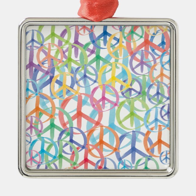 Peace Symbols Art Ornament Aus Metall (Vorne)