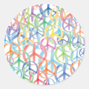 Peace Symbols Art Runder Aufkleber
