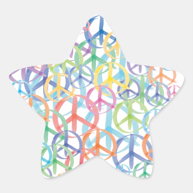 Peace Symbols Art Stern-Aufkleber (Vorderseite)