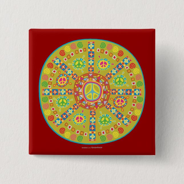 Peace Symbols Design Button (Vorderseite)