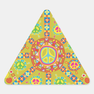 Peace Symbols Design Dreieckiger Aufkleber