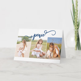 Peace Three Foto Collage Feiertagskarte
