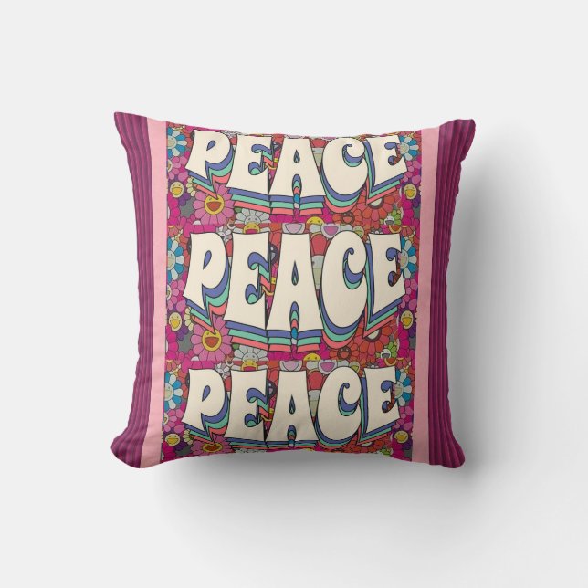 Peace Throw Kissen (Vorderseite)
