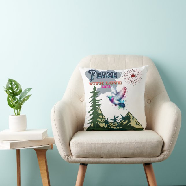 Peace Throw Kissen - Minimalistische Zen-Wohngesta (Stuhl )